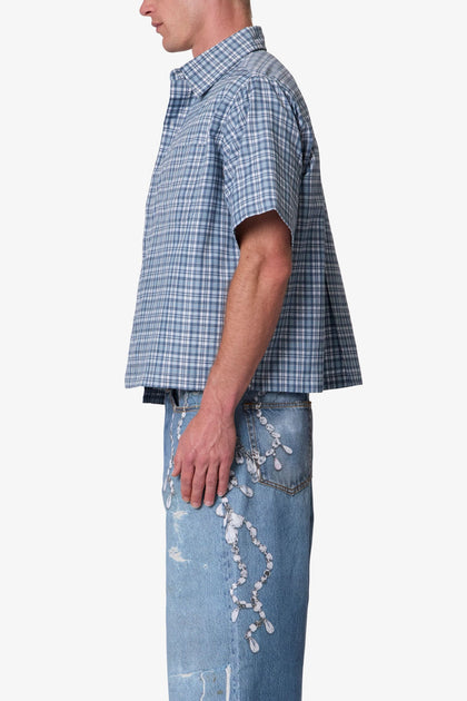 MNML Plaid Poplin Cropped Shirt