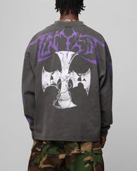 Loiter Angel Number Long Sleeve T-Shirt Charcoal
