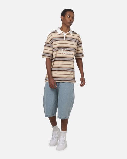 Vouseti Post Game Polo Shirt Latte Multi Stripe