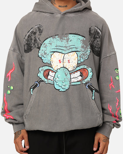 American Thrift X Spongebob Squarepants Squidward Hoodie Washed Charcoal