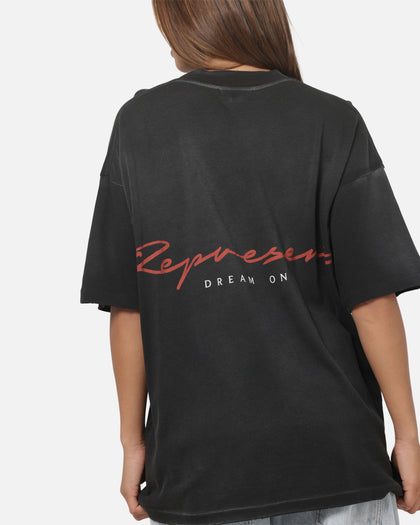 Represent Chrome Flight T-Shirt Stained Black