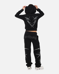 Ed Hardy Women's Raver Cropped Hoodie Black