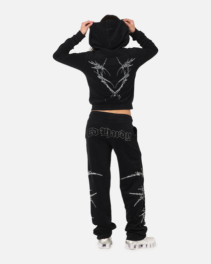 Ed Hardy Women's Raver Cropped Hoodie Black