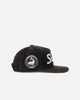 New Era Cronulla Sutherland Sharks 'NRL Golfer Washed Black' Pre-Curved Corduroy Golfer Snapback Washed Black