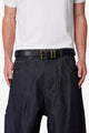 MNML Engraved Roll Buckle Belt Black