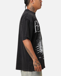 73Studio X DC Batman Mirror Vintage T-Shirt Black Acidwash