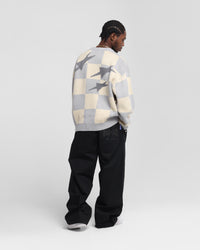 Loiter Checker Knit Sweater Grey/Off White