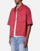 MNML Crispy Poplin Over Button Up Shirt Red Plaid