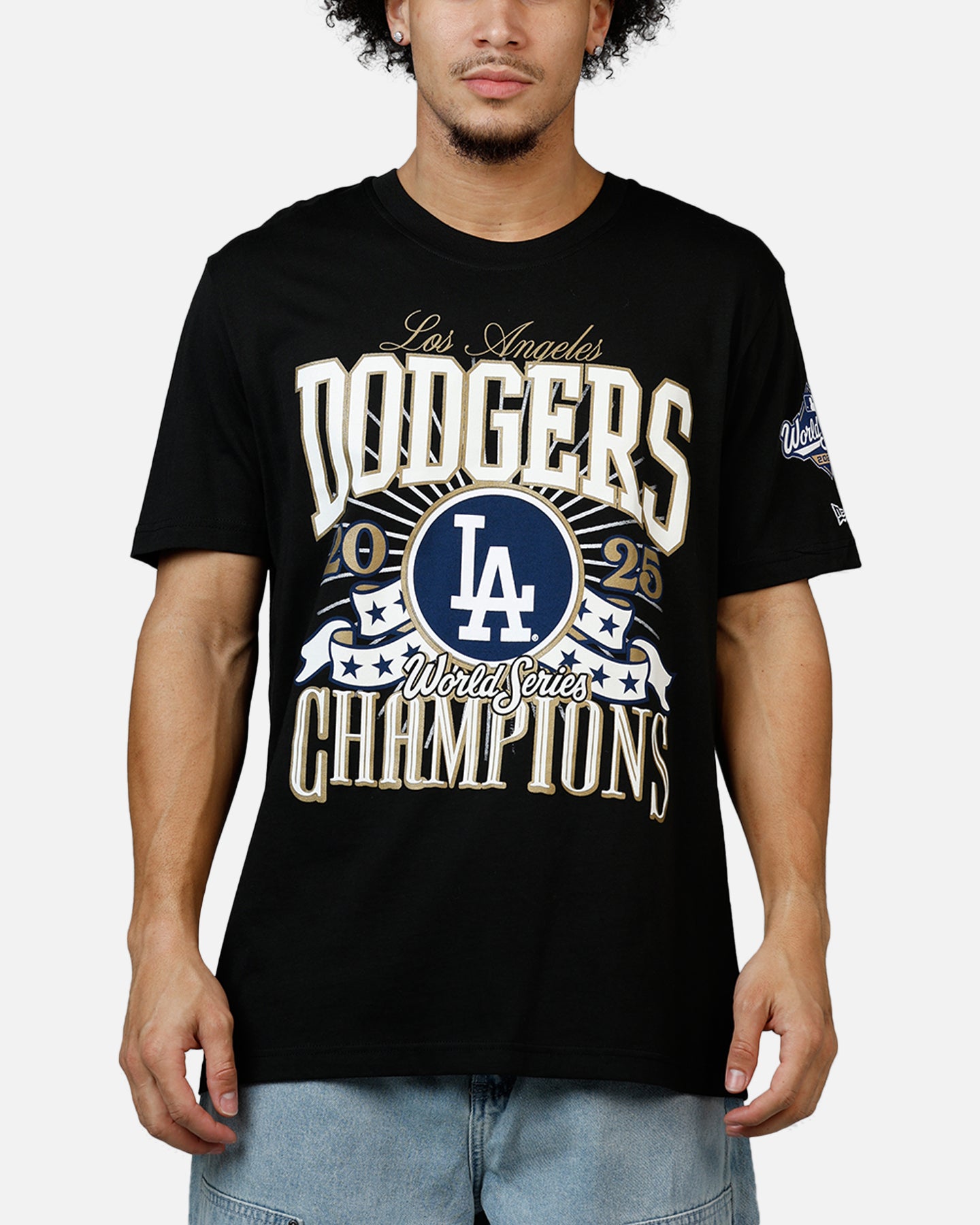 新品Dodgers World Series Champions Tシャツ M New Era Los Angeles Dodgers World Series Champs T-Shirt Black
