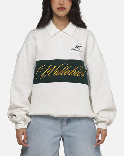 Mitchell & Ness Wallabies Heritage Quarter Zip Crewneck Vintage White