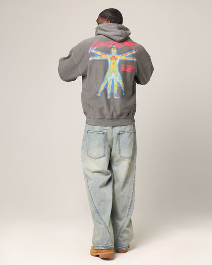 Loiter Human Condition Hoodie Washed Charcoal