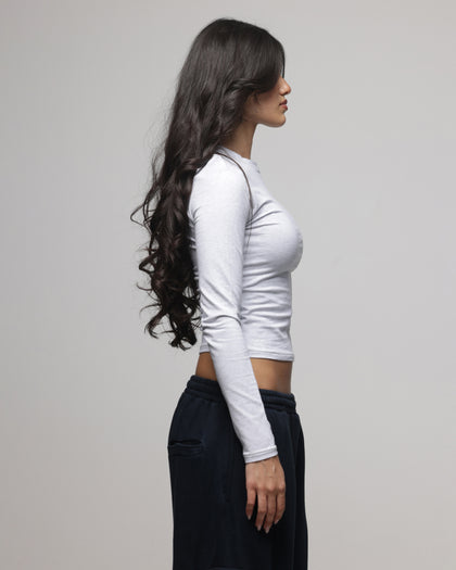 American Thrift Women's Fitted Long Sleeve T-Shirt Grey Heather