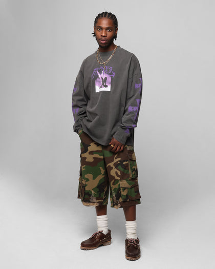 Loiter Angel Number Long Sleeve T-Shirt Charcoal