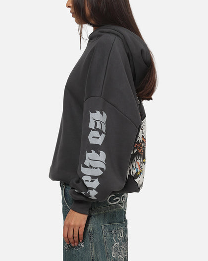 Ed Hardy Chrome Hoodie Washed Black