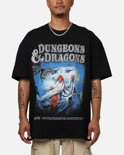 Rats Get Fat X Dungeons And Dragons Wizard Heavyweight Vintage T-Shirt Black