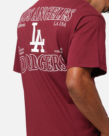 Majestic Athletic Los Angeles Dodgers Cassell Wordmark T-Shirt Maroon