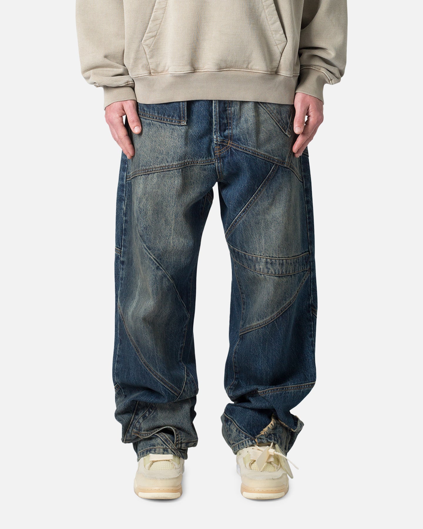 デニム/ジーンズ mnml  m87 track denim 29 MNML Ultra Baggy Upcycled Denim Jeans Blue | Culture Kings US