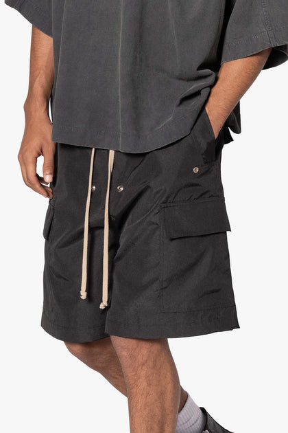MNML Rave Double Cargo Shorts Black