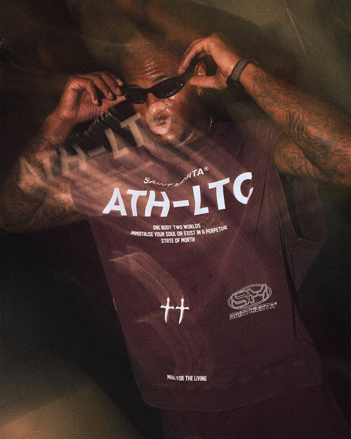 Saint Morta Athletc Cut Off Sweat T-Shirt Pigment Washed