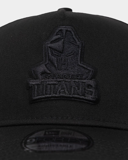 New Era Gold Coast Titans 'Black On Black' 9FORTY A-Frame Snapback Black