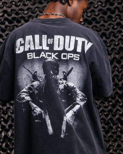 73Studio X Call Of Duty Black Ops Vintage T-Shirt Black Acidwash