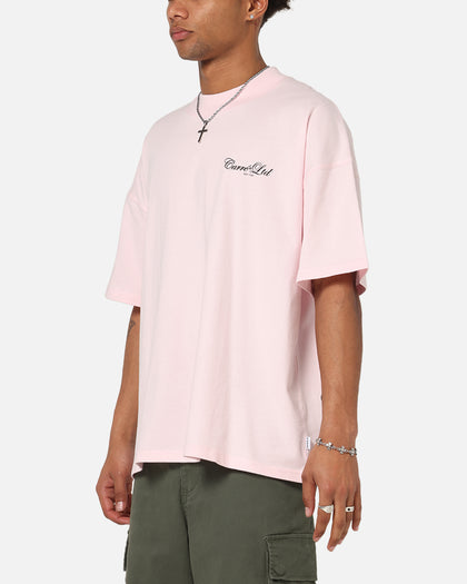 Carre Side Script Oversized T-Shirt Pink