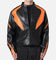 MNML Cropped Leather Race Jacket Black/Orange