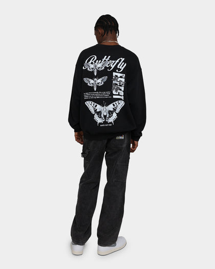 Rats Get Fat Butterfly Effect Vintage Crewneck Black Wash