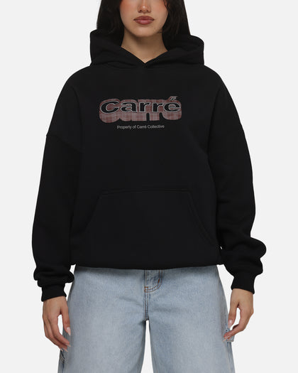 Carre Illusion Hoodie Solid Black