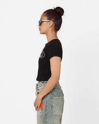 X-Girl Women's Oval Logo Baby T-Shirt Black