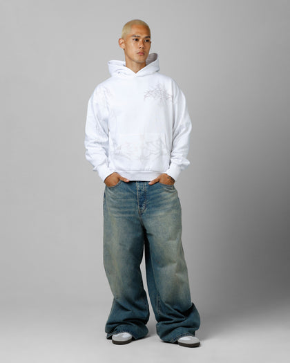 Loiter Opaque Rhinestone Premium Hoodie Off White