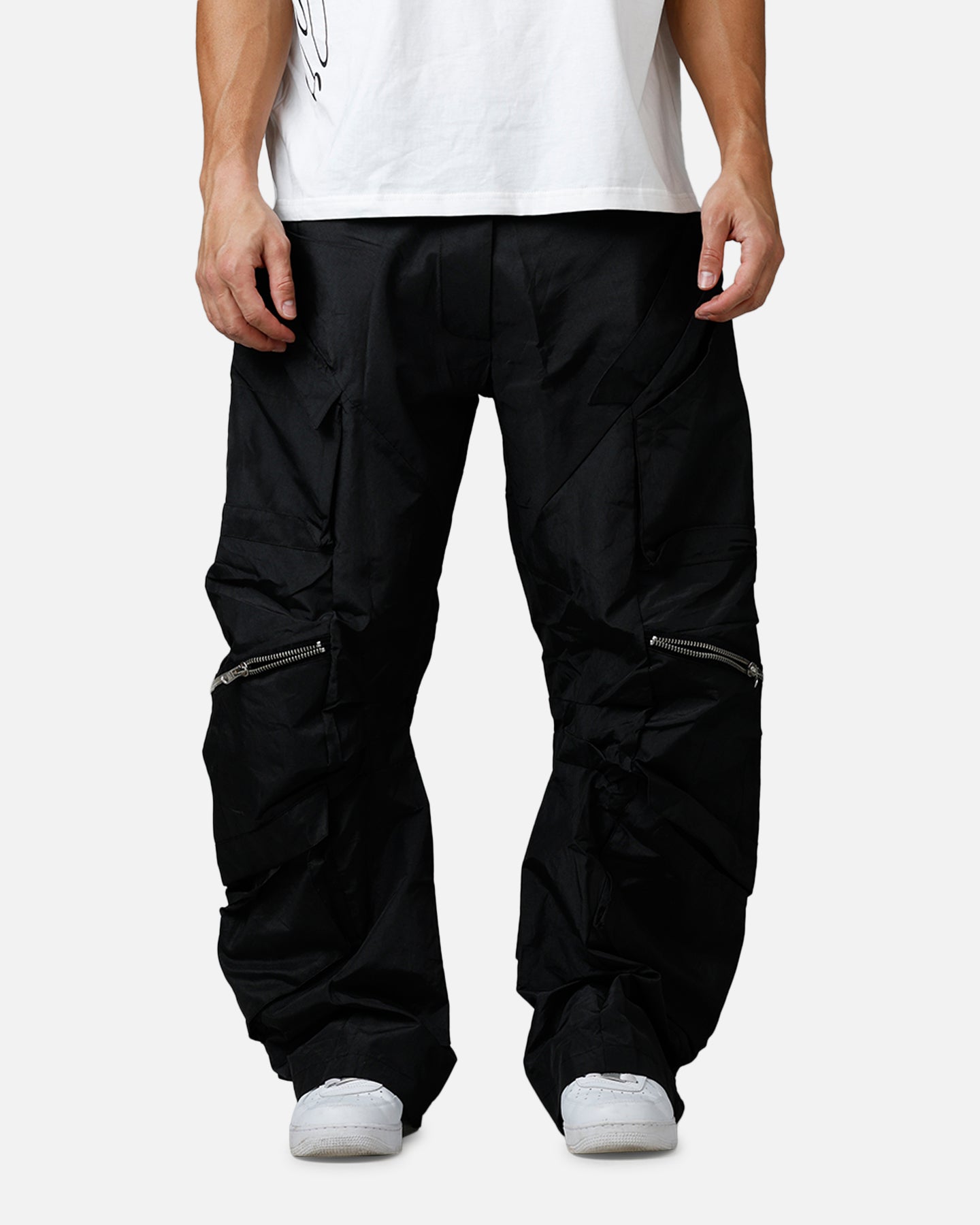 MNML Zip Cargo Tech Pants Black | Culture Kings US