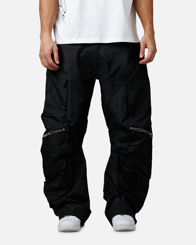 MNML Zip Cargo Tech Pants Black | Culture Kings US