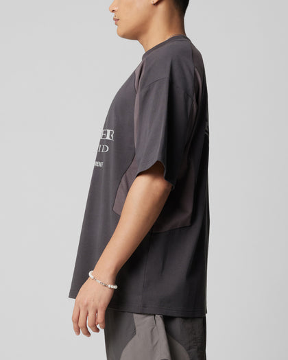 Loiter Subcultural Panel T-Shirt Charcoal