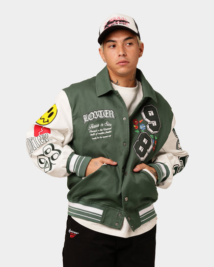 Loiter Flaws Varsity Jacket Green/Off White