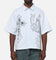 Ed Hardy Ghost Tattoo Button Up Shirt Blue Pinstripe