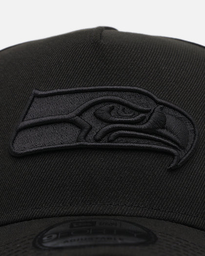 New Era Seattle Seahawks 'Black on Black' 9FORTY A-Frame Snapback Black/Black