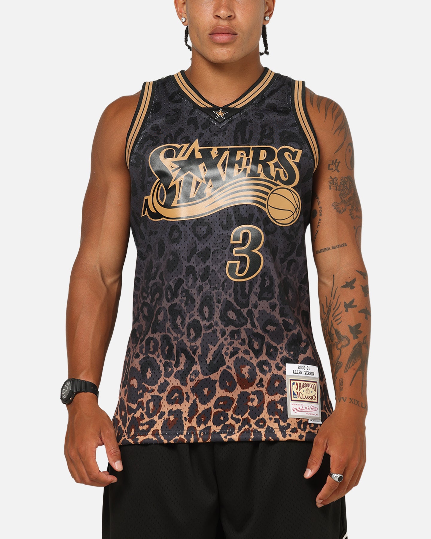 Mitchell & Ness Philadelphia 76ers Allen Iverson 'Leopard' Swing
