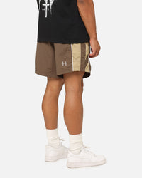 Saint Morta Official Panelled Beach Shorts Mocha