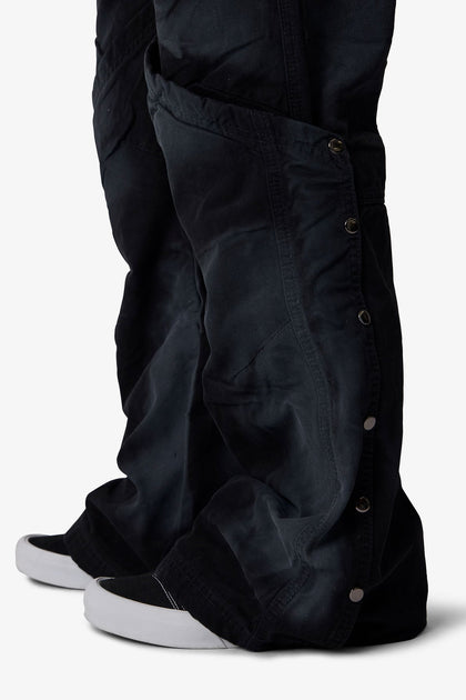 MNML Side Snap Kick Flare Pants Black
