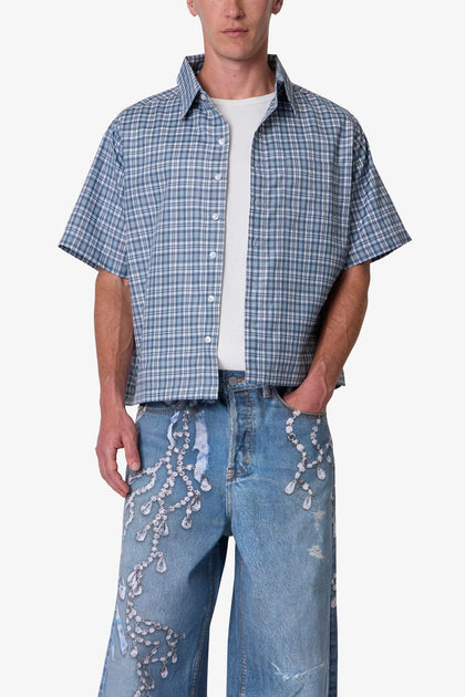 MNML Plaid Poplin Cropped Shirt