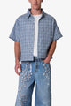 MNML Plaid Poplin Cropped Shirt