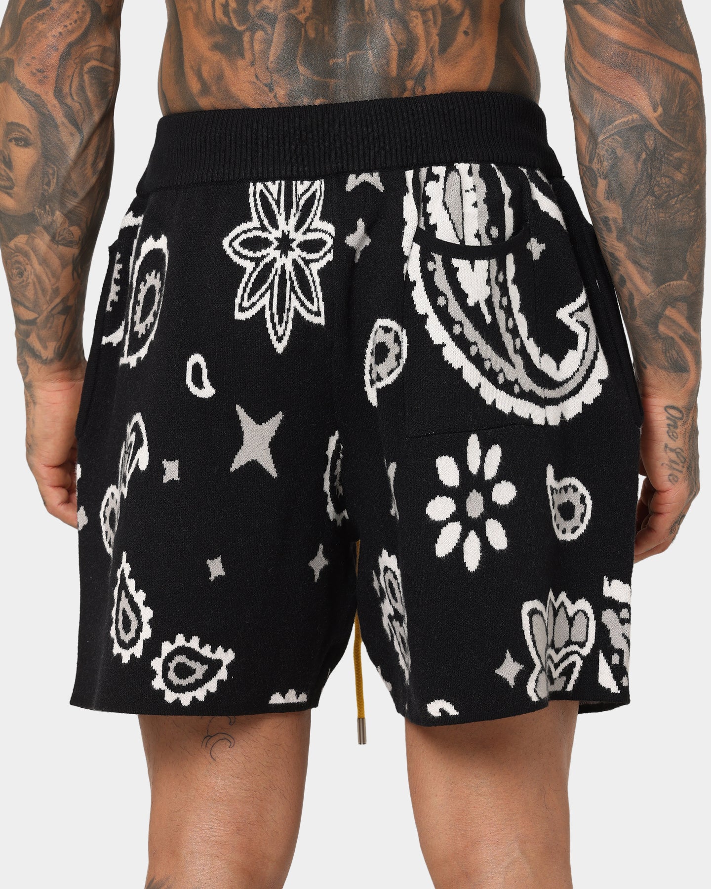 MNML Paisley Knit Shorts Black | Culture Kings US