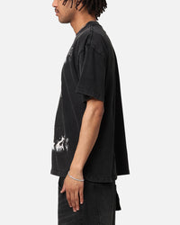 73Studio X House Of The Dragons Fire Vintage T-Shirt Black Acidwash
