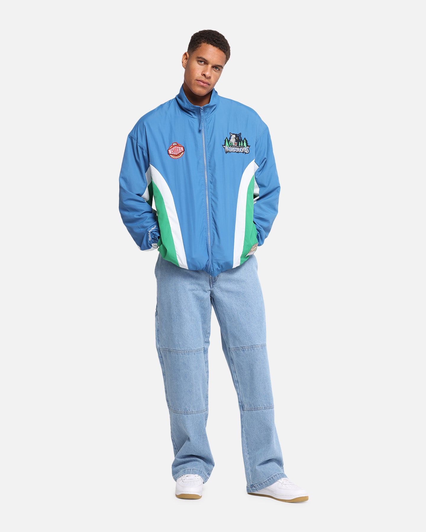 Mitchell & Ness Minnesota Timberwolves Nylon Track Jacket Blue