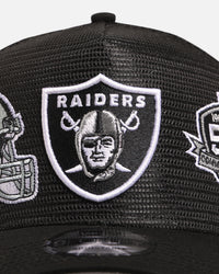 New Era Las Vegas Raiders 'Mesh Crown All Over Logos' 9FORTY A-Frame Snapback Official Team Colour