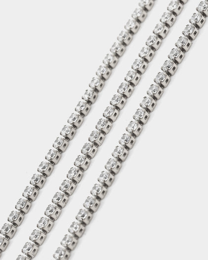 NXS 2MM Micro Tennis Necklace White Gold