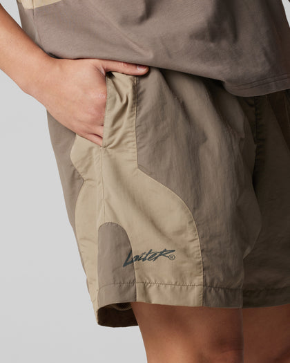 Loiter Subculture Panel Shorts Brown