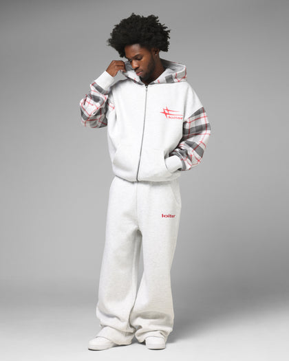 Loiter Ultra Hybrid Zip Hoodie Off White/Red