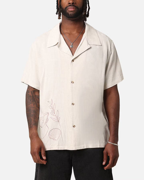 XXIII Venus Linen Button Up Shirt Oatmeal